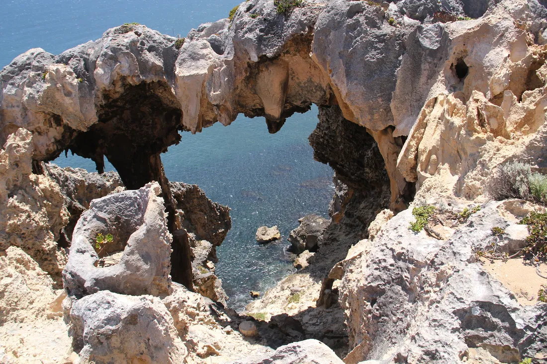 Limestone archway on the coast near Windy Harbour